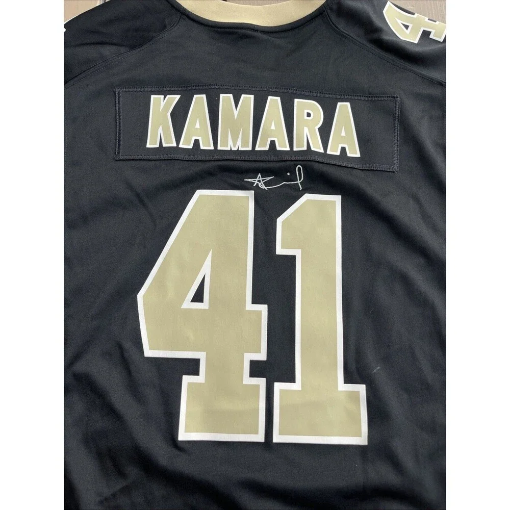 NEW ORLEANS SAINTS Alvin Kamara #41 Black Football Jersey XL Signature Embroider - Picture 10 of 11